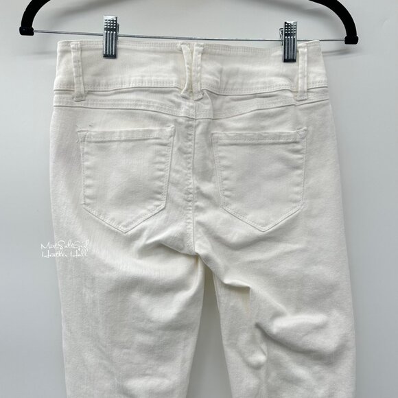 Astor White Distressed Cropped Denim Jeans Size 3 - Picture 3 of 7